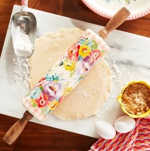 💜 New Pioneer Woman Sweet Romance Blossoms  Ceramic Rolling Pin